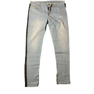Men's Light Blue Jeans with Black Side Stripe